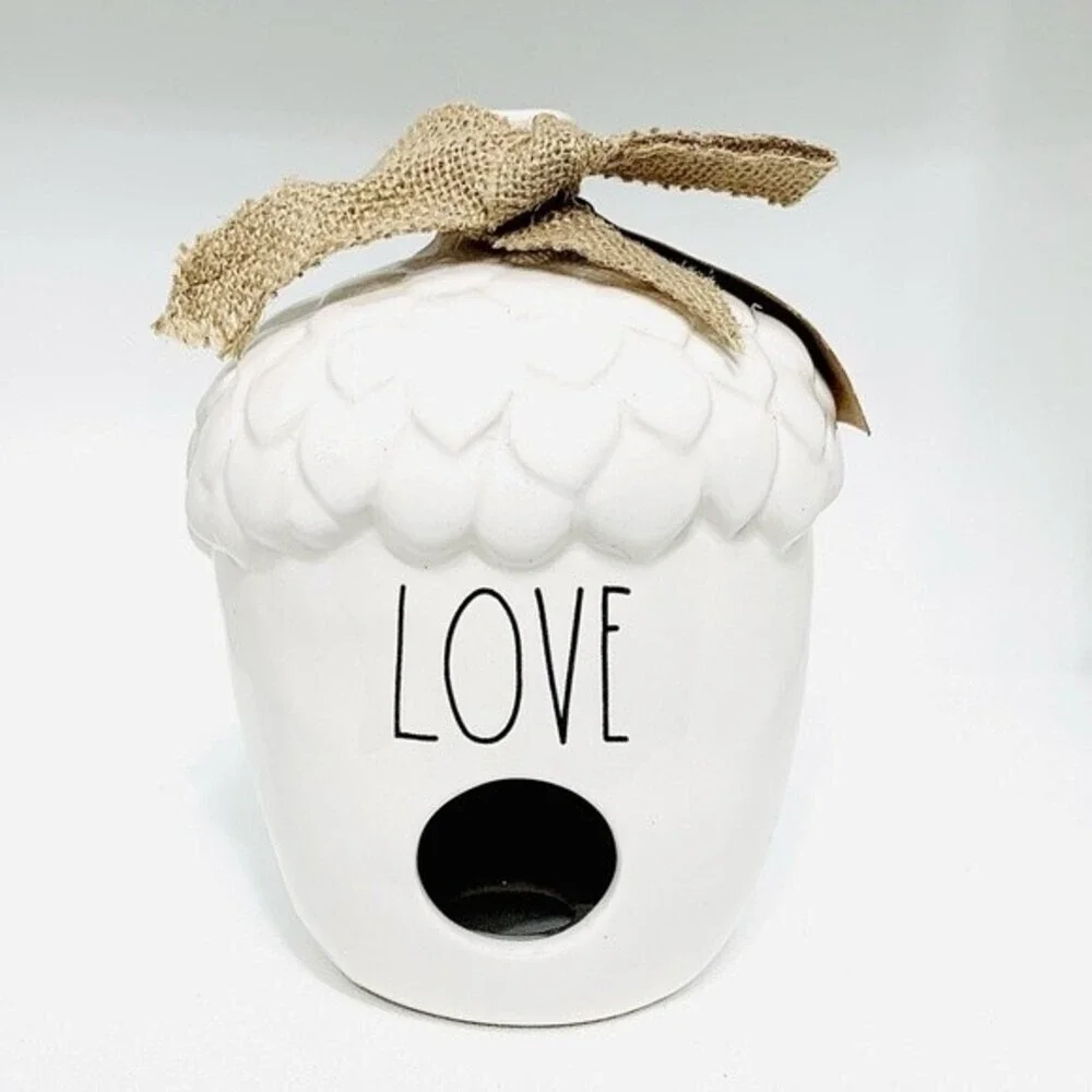 Rae Dunn Birdhouse “Love” Garden Acorn LL Farmhouse ‎Outdoor Decor